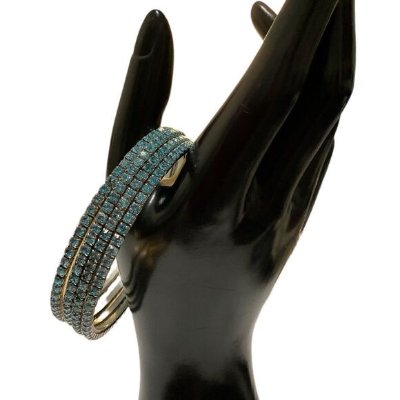 Set Of Five Gold Turquoise Bangles - Picture 12 of 12